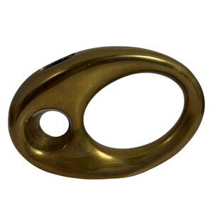 Vintage MCM 1960s Modernist Brass Japanese Ikebana Floral Vase